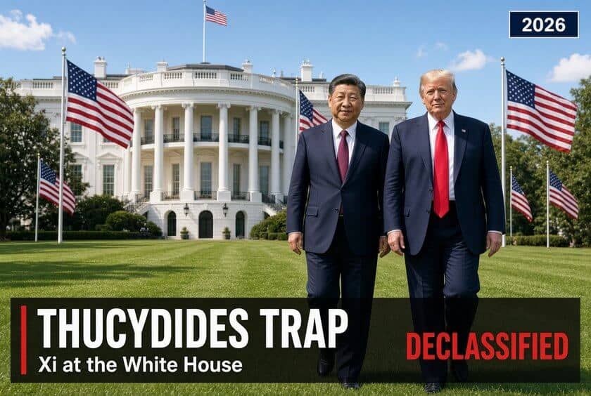 Two lecterns on the White House South Lawn in front of the U.S. and Chinese flags, beside a card reading 100,000 young Americans invited over five years