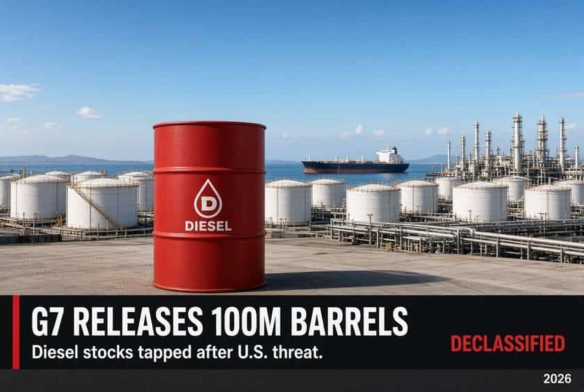 G7 to Release 100 Million Barrels After US Diesel Threat.