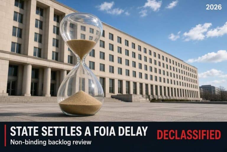 State Department Settles FOIA Delay Suit With a Non-Binding Backlog Review