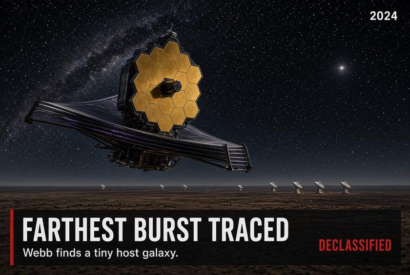 Webb Traces Farthest Radio Burst to Tiny Galaxy